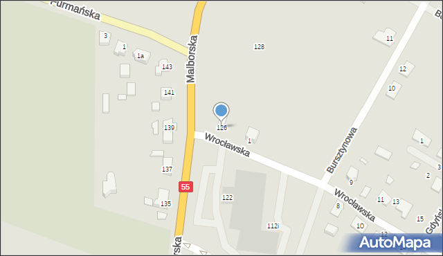 Kwidzyn, Malborska, 126, mapa Kwidzyn