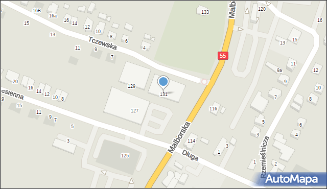 Kwidzyn, Malborska, 131, mapa Kwidzyn