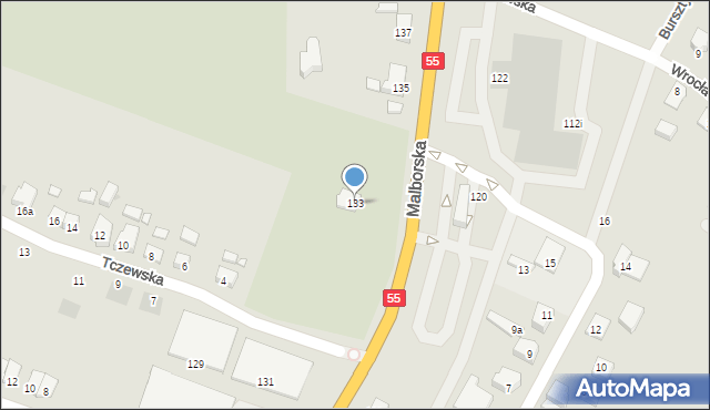 Kwidzyn, Malborska, 133, mapa Kwidzyn