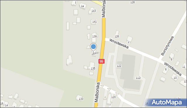 Kwidzyn, Malborska, 137, mapa Kwidzyn