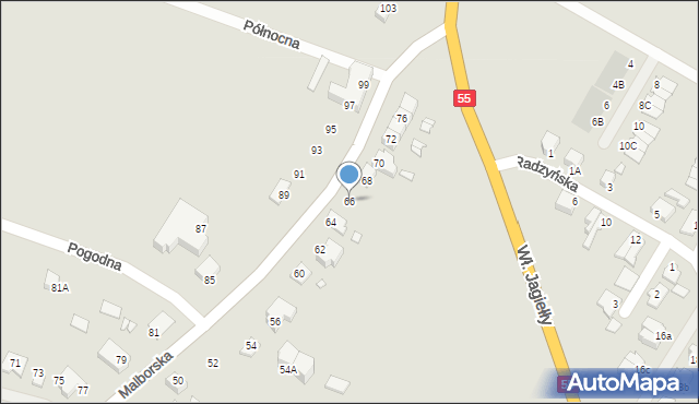 Kwidzyn, Malborska, 66, mapa Kwidzyn