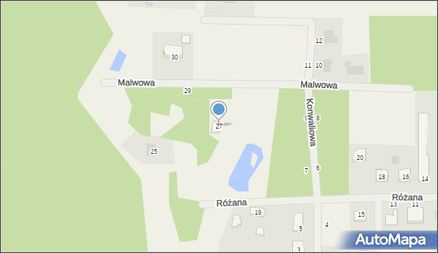 Kwilcz, Malwowa, 27, mapa Kwilcz