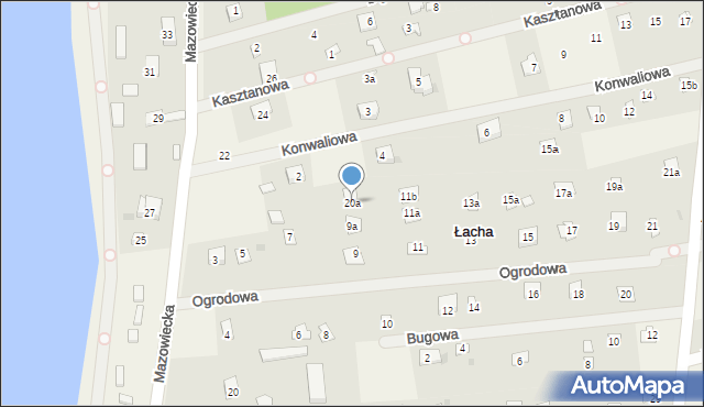Łacha, Mazowiecka, 20a, mapa Łacha