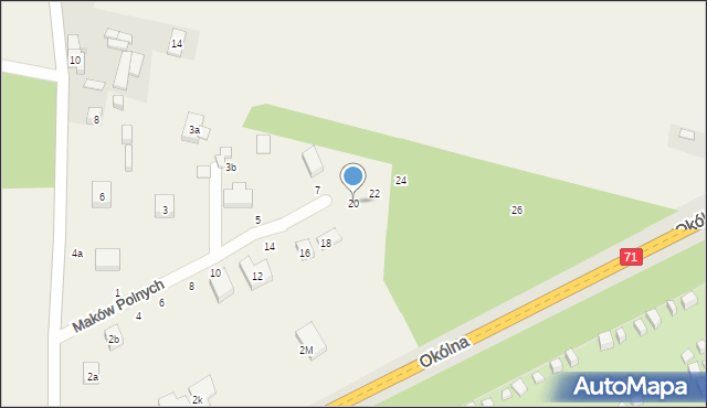 Łagiewniki Nowe, Maków Polnych, 20, mapa Łagiewniki Nowe