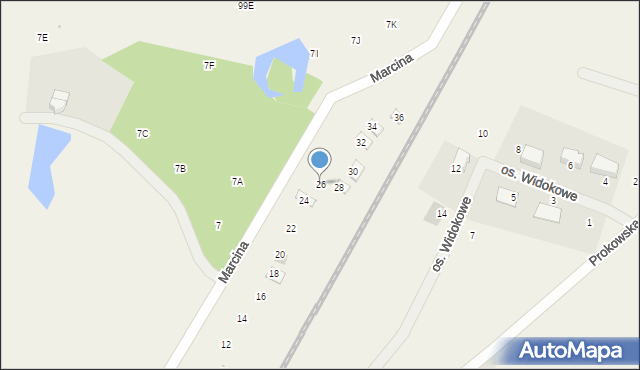 Łapalice, Marcina, 26, mapa Łapalice