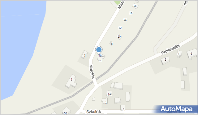 Łapalice, Marcina, 4a, mapa Łapalice