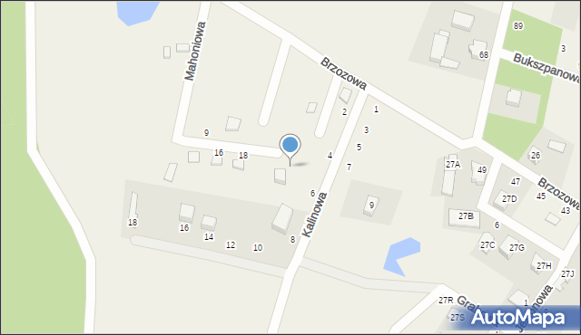 Łapino Kartuskie, Mahoniowa, 22, mapa Łapino Kartuskie