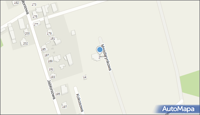 Łapino Kartuskie, Mandarynkowa, 17, mapa Łapino Kartuskie