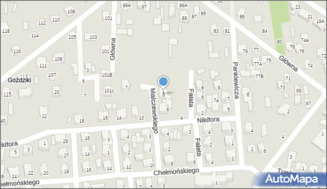 Łapy, Malczewskiego Jacka, 6, mapa Łapy