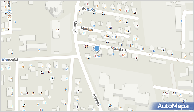Łapy, Matejki Jana, 17A, mapa Łapy
