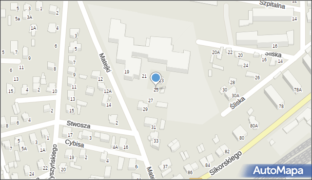 Łapy, Matejki Jana, 25, mapa Łapy