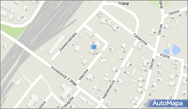 Łazy, Maczka Stanisława, gen., 5, mapa Łazy