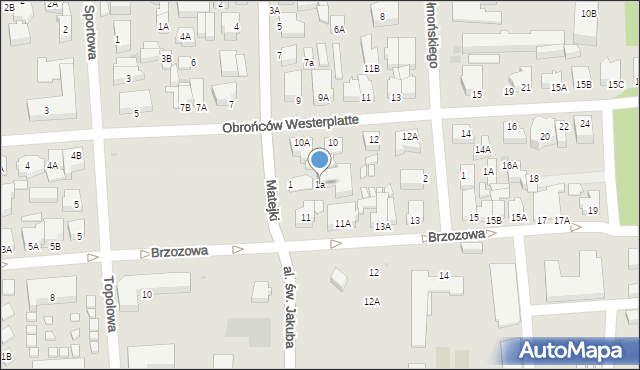 Łeba, Matejki Jana, 1a, mapa Łeba