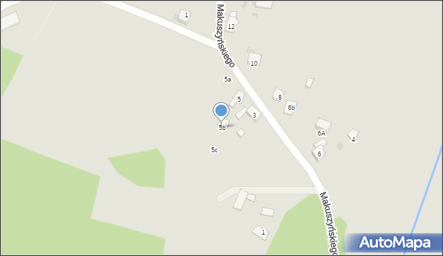 Lędziny, Makuszyńskiego Kornela, 5b, mapa Lędziny