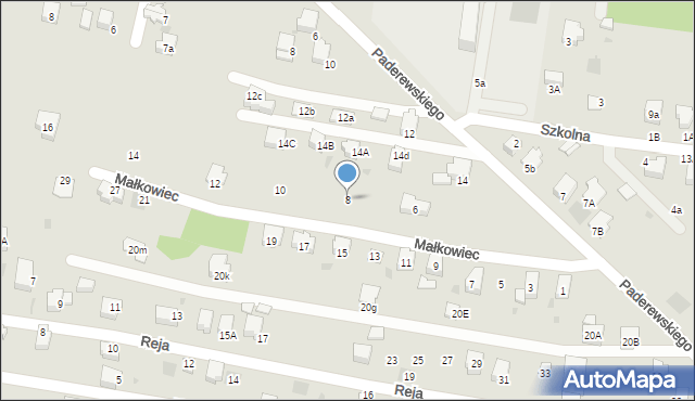 Lędziny, Małkowiec, 8, mapa Lędziny