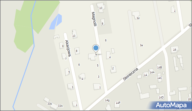 Łęg Przedmiejski, Magnolii, 7, mapa Łęg Przedmiejski