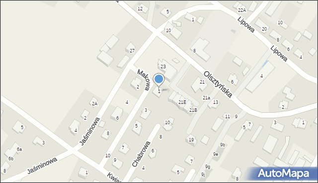 Łęgajny, Makowa, 1, mapa Łęgajny