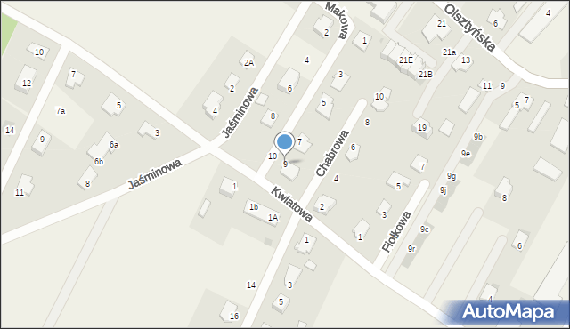 Łęgajny, Makowa, 9, mapa Łęgajny