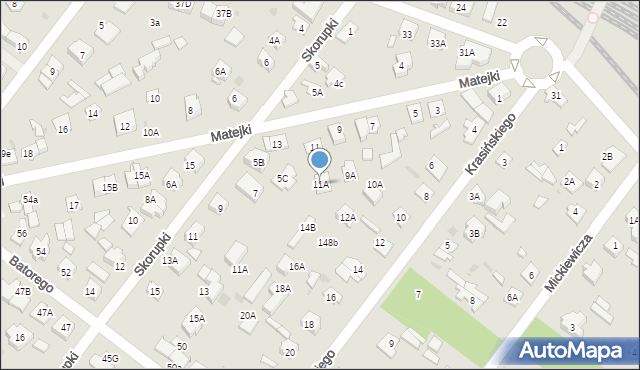 Legionowo, Matejki Jana, 11A, mapa Legionowo