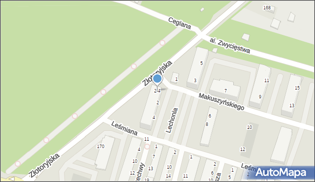 Legnica, Makuszyńskiego Kornela, 2-4, mapa Legnicy