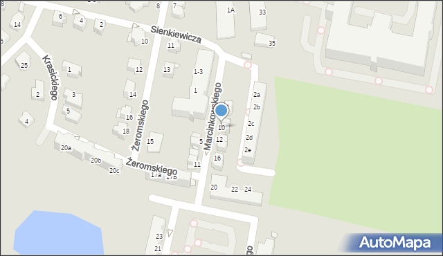 Legnica, Marcinkowskiego Karola, 10, mapa Legnicy