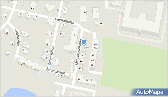 Legnica, Marcinkowskiego Karola, 4, mapa Legnicy