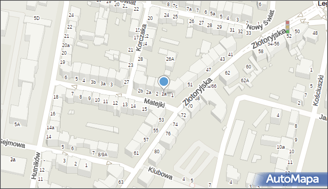 Legnica, Matejki Jana, 1a, mapa Legnicy