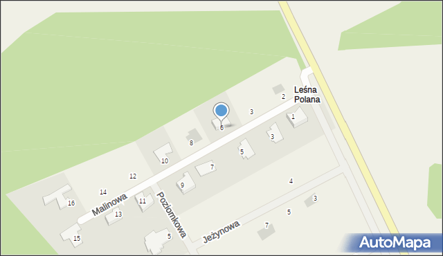 Leśna Polana, Malinowa, 6, mapa Leśna Polana
