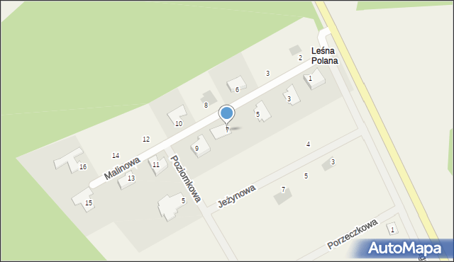 Leśna Polana, Malinowa, 7, mapa Leśna Polana