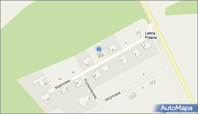 Leśna Polana, Malinowa, 8, mapa Leśna Polana