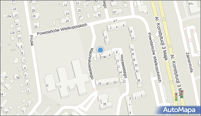 Leszno, Machnikowskiego Sylwestra, 2, mapa Leszno