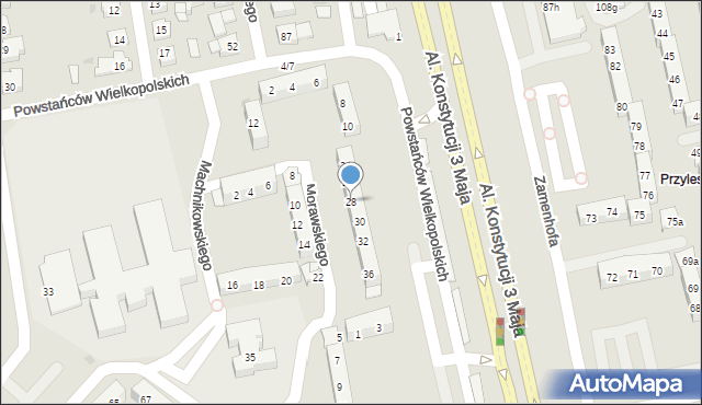 Leszno, Machnikowskiego Sylwestra, 28, mapa Leszno