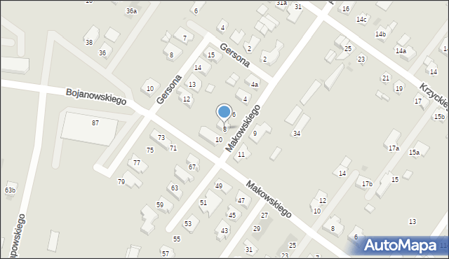 Leszno, Makowskiego Tadeusza, 8, mapa Leszno