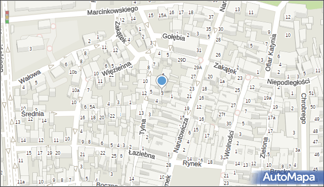 Leszno, Mała Kościańska, 3, mapa Leszno