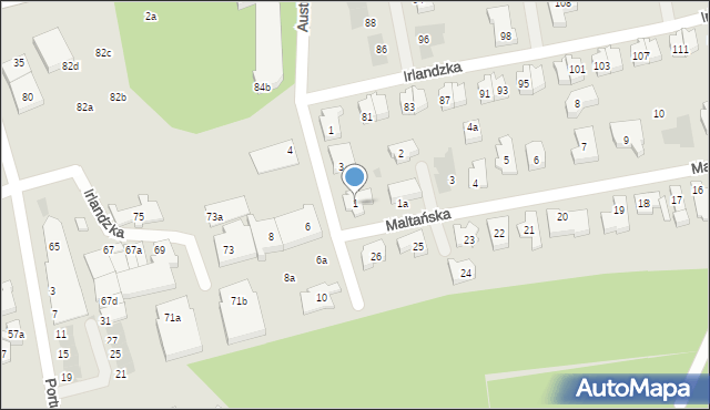 Leszno, Maltańska, 1, mapa Leszno