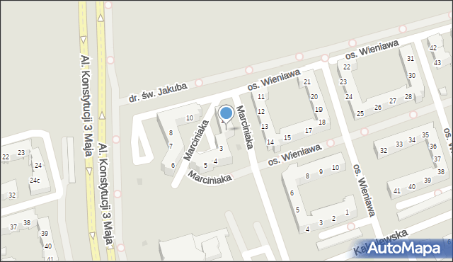 Leszno, Marciniaka Sylwestra, ks., 2, mapa Leszno