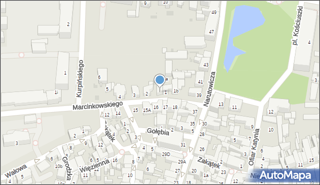 Leszno, Marcinkowskiego Karola, 1A, mapa Leszno