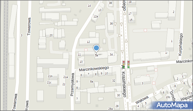 Leszno, Marcinkowskiego Karola, 5a, mapa Leszno