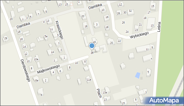 Leźno, Majkowskiego Aleksandra, dr., 16, mapa Leźno