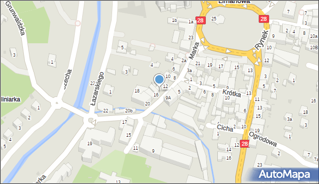 Limanowa, Marka Józefa, 14, mapa Limanowa