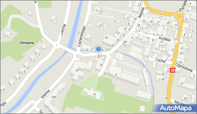 Limanowa, Marka Józefa, 17, mapa Limanowa