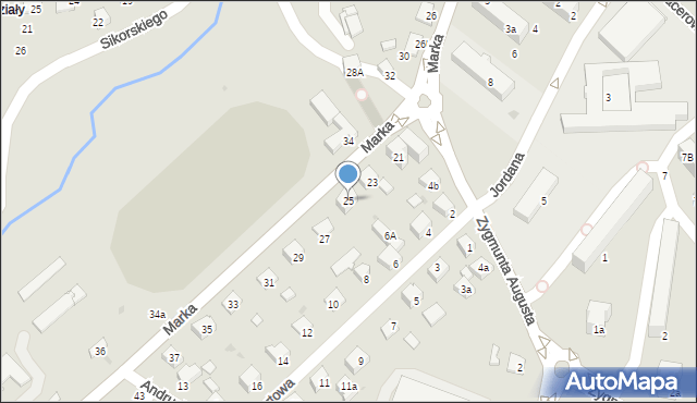 Limanowa, Marka Józefa, 25, mapa Limanowa