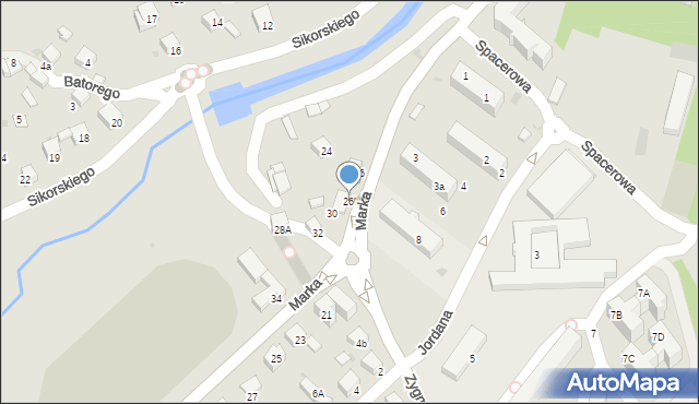 Limanowa, Marka Józefa, 26b, mapa Limanowa