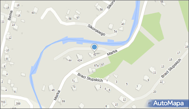 Limanowa, Marka Józefa, 42, mapa Limanowa