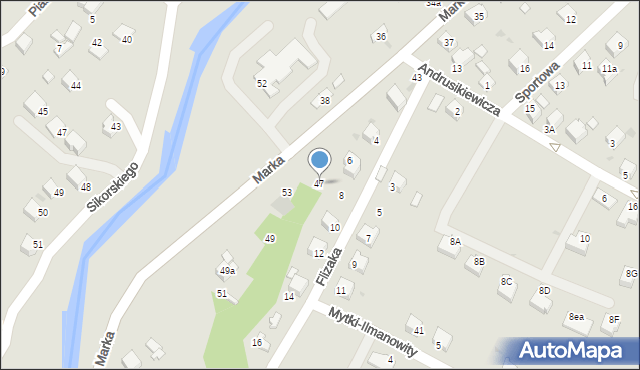 Limanowa, Marka Józefa, 47, mapa Limanowa