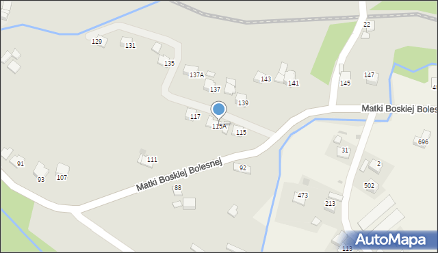 Limanowa, Matki Boskiej Bolesnej, 115A, mapa Limanowa