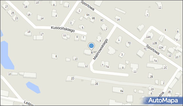 Lipno, Malinowskiego Bronisława, 6, mapa Lipno