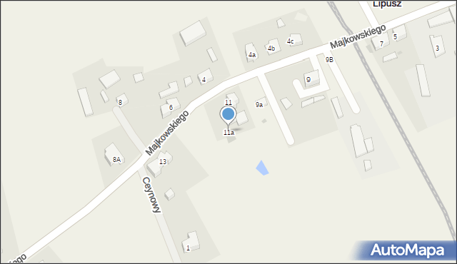 Lipusz, Majkowskiego Aleksandra, dr., 11a, mapa Lipusz