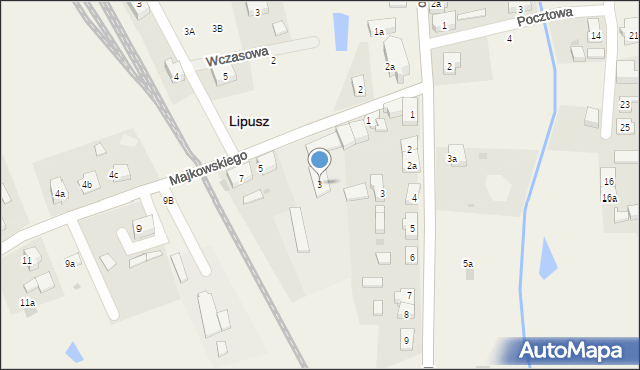Lipusz, Majkowskiego Aleksandra, dr., 3, mapa Lipusz