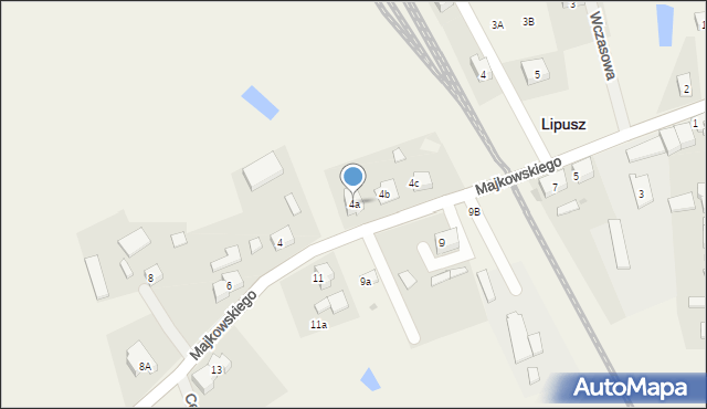 Lipusz, Majkowskiego Aleksandra, dr., 4a, mapa Lipusz